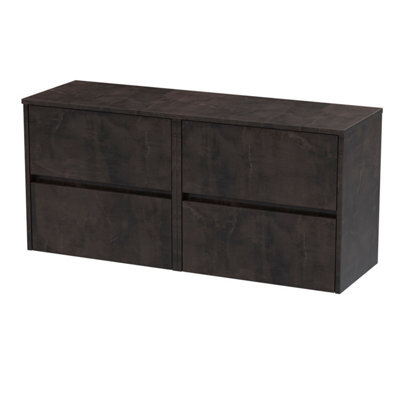 Balterley Chartley Contemporary 4 Drawer Wall Hung Vanity Unit With Worktop, Metallic Slate, 1200mm - image 1