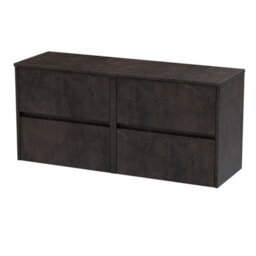 Balterley Chartley Contemporary 4 Drawer Wall Hung Vanity Unit With Worktop, Metallic Slate, 1200mm