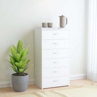 Vidaxl Sideboard With 6 Drawers White 50X34X96 Cm Engineered Wood - image 1