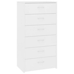 Vidaxl Sideboard With 6 Drawers White 50X34X96 Cm Engineered Wood - thumbnail 2
