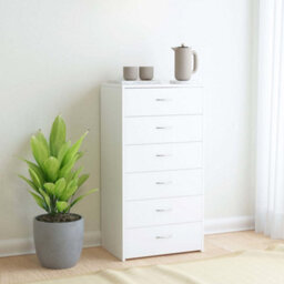 Vidaxl Sideboard With 6 Drawers White 50X34X96 Cm Engineered Wood - thumbnail 1