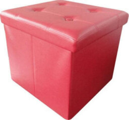 Large Pink Single Ottoman Stool Faux Leather Folding Seat Chest Folding Storage Box