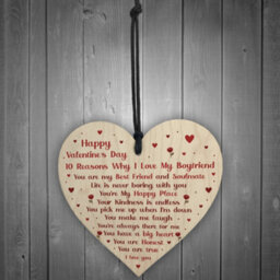 Red Ocean Novelty Valentines Gift For Boyfriend Wooden Heart Gift For Him Special Keepsake Love Sign - thumbnail 2