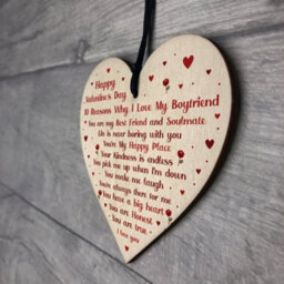 Red Ocean Novelty Valentines Gift For Boyfriend Wooden Heart Gift For Him Special Keepsake Love Sign - thumbnail 7