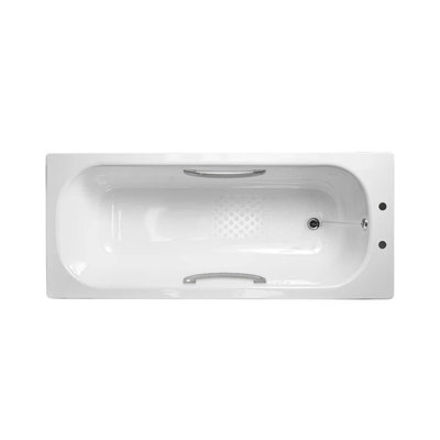 Nes Home Premium 1600 X 700mm 2Th Steel Enamel Bath, Handles & Anti Slip Base - image 1