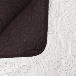 Berkfield Double-Sided Quilted Bedspread 230X260 Cm Cream And Brown - thumbnail 4