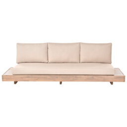 Beliani Garden Sofa 3 Seater Marettimo Certified Acacia Wood Beige - thumbnail 1