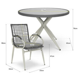 Bravich Nissi Outdoor 5-Piece Rattan Dining Set - thumbnail 2