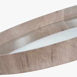 Pacific Lifestyle Natural Wood Veneer Deep Edge Round Wall Mirror Large - thumbnail 4