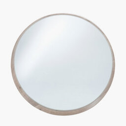 Pacific Lifestyle Natural Wood Veneer Deep Edge Round Wall Mirror Large - thumbnail 2
