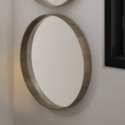 Pacific Lifestyle Natural Wood Veneer Deep Edge Round Wall Mirror Large