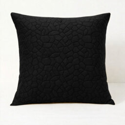 Ameha Black Embossed Pebbles Velvet Cushion Cover, 18X18 Inch, Ultra Soft, Breathable & Hypoallergenic