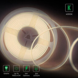 Ener-J 5M Led Cob Strip Light 320 Leds Per Metre 24V 4000K With Rf Dimmer And 25W Power Supply - thumbnail 2