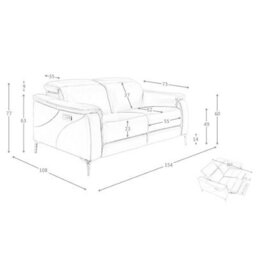 Angel Cerda Luxurious 2-Seater Brown Leather Relax Sofa With Electric Recline - thumbnail 6