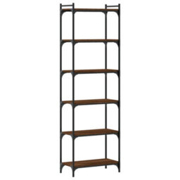 Berkfield Bookcase 6-Tier Brown Oak 60X30X188 Cm Engineered Wood - thumbnail 2
