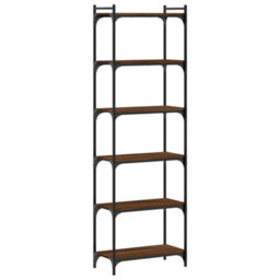 Berkfield Bookcase 6-Tier Brown Oak 60X30X188 Cm Engineered Wood - thumbnail 6