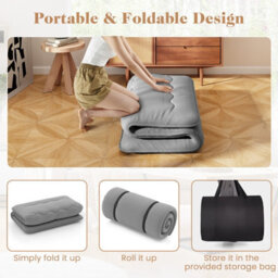 Costway Foldable Tatami Mat Floor Futon Mattress Roll Up Sleeping Pad W/ Washable Cover, Small Double/double/king Size - thumbnail 9