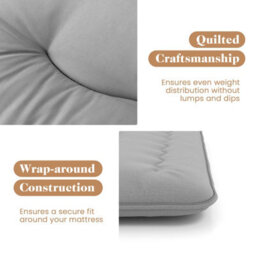 Costway Foldable Tatami Mat Floor Futon Mattress Roll Up Sleeping Pad W/ Washable Cover, Small Double/double/king Size - thumbnail 7