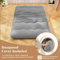 Costway Foldable Tatami Mat Floor Futon Mattress Roll Up Sleeping Pad W/ Washable Cover, Small Double/double/king Size - thumbnail 5