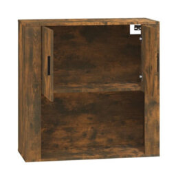 Berkfield Wall Cabinet Smoked Oak 80X33X80 Cm Engineered Wood - thumbnail 4