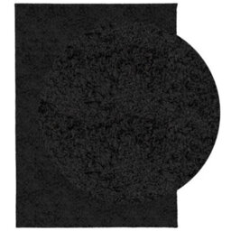 Berkfield Shaggy Rug Pamplona High Pile Modern Black 140X200 Cm - thumbnail 3