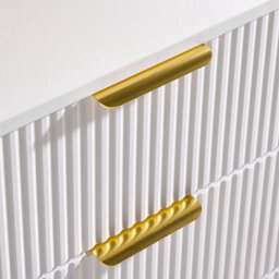 MMT Funiture Designs White Gloss Chest Of Drawers, Gold Handles & Legs, 3 Drawer - thumbnail 8