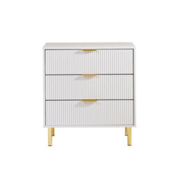 MMT Funiture Designs White Gloss Chest Of Drawers, Gold Handles & Legs, 3 Drawer - thumbnail 5
