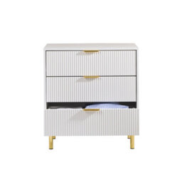 MMT Funiture Designs White Gloss Chest Of Drawers, Gold Handles & Legs, 3 Drawer - thumbnail 6