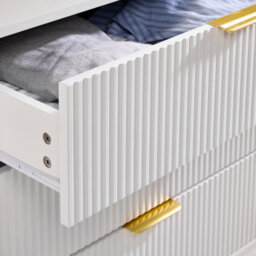 MMT Funiture Designs White Gloss Chest Of Drawers, Gold Handles & Legs, 3 Drawer - thumbnail 7