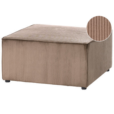 Beliani Ottoman Lemvig Corduroy Sand Beige - image 1