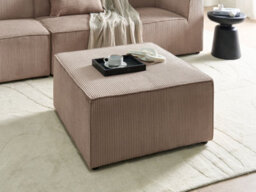 Beliani Ottoman Lemvig Corduroy Sand Beige - thumbnail 2