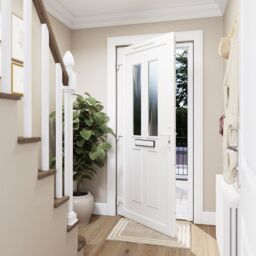 Fortia Chesil Glass Frosted Glazed Anthracite Rh External Front Door Set, (H)2085mm (W)840mm - thumbnail 9
