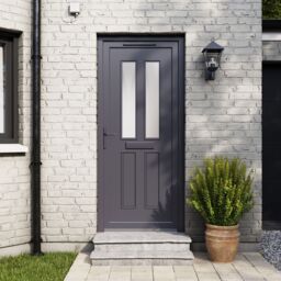 Fortia Chesil Glass Frosted Glazed Anthracite Rh External Front Door Set, (H)2085mm (W)840mm - thumbnail 7