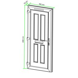 Fortia Chesil Glass Frosted Glazed Anthracite Rh External Front Door Set, (H)2085mm (W)840mm - thumbnail 6