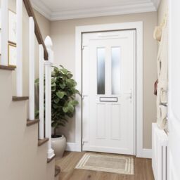 Fortia Chesil Glass Frosted Glazed Anthracite Rh External Front Door Set, (H)2085mm (W)840mm - thumbnail 8