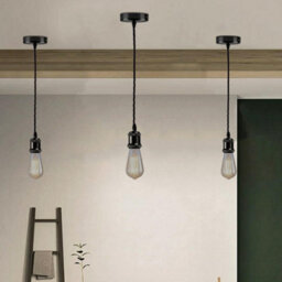 Ledsone Vintage Metal Pendant Light Kit  E27 Holder With 1M Braided Cable, 2 Pack - thumbnail 4