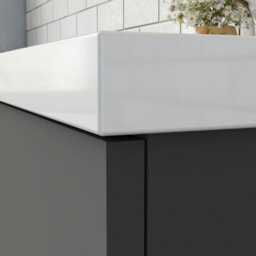Probaty Bathrooms Vanity Unit Matte Anthracite Mdf,600X385X850mm,wall Mounted,3 Drawer With Artificial Stone Square Basin - thumbnail 6