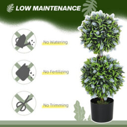 Homcom Set Of 2 Potted Artificial Plants With Lavender Flowers, Blue - thumbnail 5