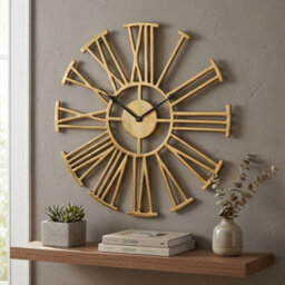 Garden Greatness Antique Brass Numerals Wall Clock