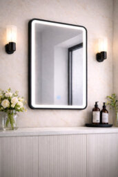 Lumora 700X500mm Matt Black Led Bathroom Mirror - Anti-Fog - Dimmable Tri-Light