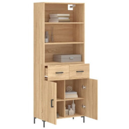 Berkfield Highboard Sonoma Oak 69.5X34X180 Cm Engineered Wood - thumbnail 3