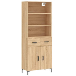 Berkfield Highboard Sonoma Oak 69.5X34X180 Cm Engineered Wood - thumbnail 2