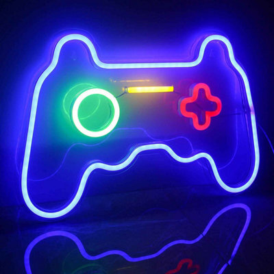 Game Room Neon Sign 25X16.5Cm - Colorful Led Wall Light With Usb & Dimmable Switch For Bedroom Or Gaming Setup - image 1