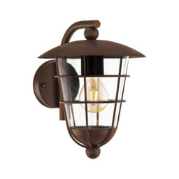 Stylish Ip44 Outdoor Wall Light - Brown Fisherman Lantern With E27 Bulb Socket - thumbnail 1
