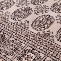 Grey Luxurious Bordered Traditional Floral Geometric Wool Handmade Rug For Living Room Bedroom & Dining Room-120Cm X 180Cm - thumbnail 2