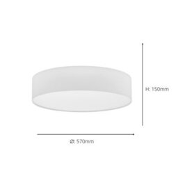 Eglo Pasteri White Fabric Ceiling Light - thumbnail 4