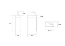 Durovin Bathrooms 400mm Wall Mounted Dark Gray Vanity Unit Include Basin With Illuminated Led Bathroom Round Mirror - thumbnail 5