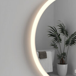 Durovin Bathrooms 400mm Wall Mounted Dark Gray Vanity Unit Include Basin With Illuminated Led Bathroom Round Mirror - thumbnail 8