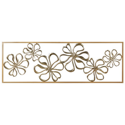 Beliani Wall Decor Flower Cerium Metal 31 Cm Gold - image 1