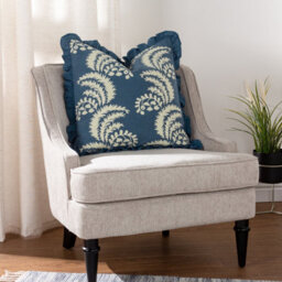 Paoletti Montrose Floral Cotton Fringed Feather Filled Cushion - thumbnail 6